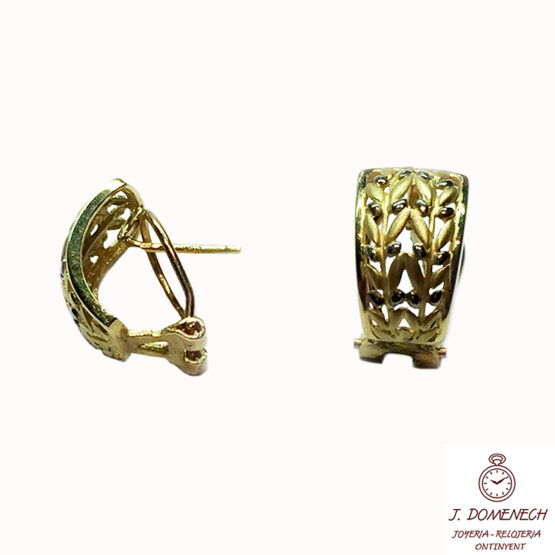 Pendientes de oro bicolor calados - Imagen 3