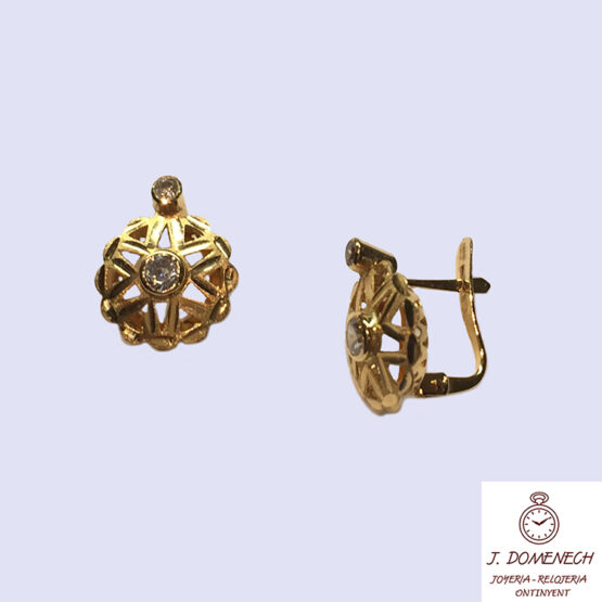Pendientes de oro de ley cubanas roseta - Imagen 2