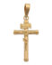 Cruz de oro amarillo con Cristo hueca C101F