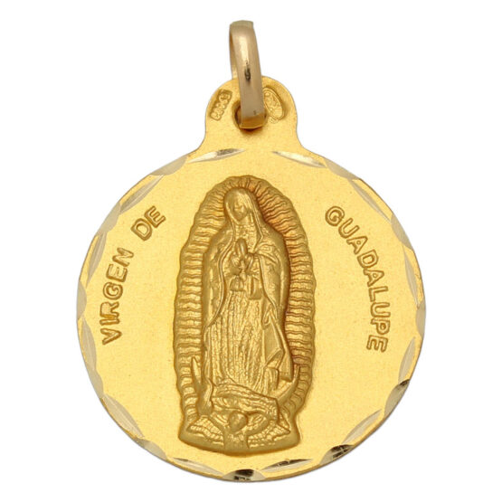 Medalla de oro amarillo Virgen de Guadalupe M508