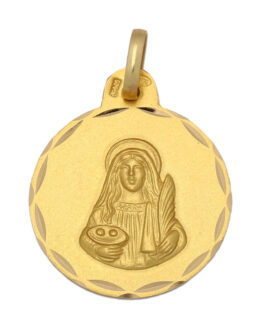Medalla de oro amarillo de Santa Lucía M2316