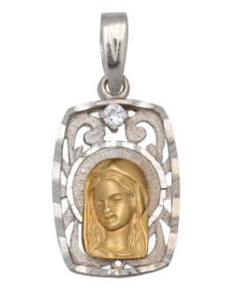 Medalla de oro bicolor Virgen Niña M338