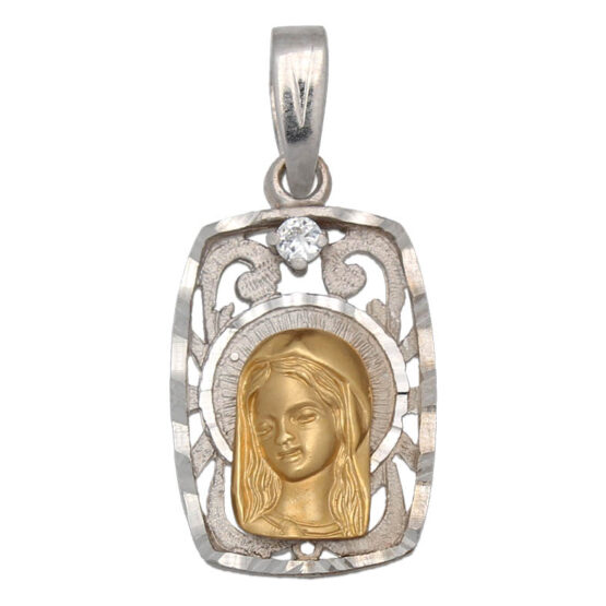 Medalla de oro bicolor Virgen Niña M338