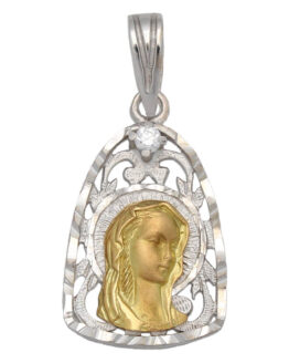 Medalla de oro bicolor Virgen Niña M340
