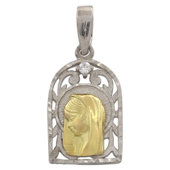 Medalla de oro bicolor Virgen Niña M342