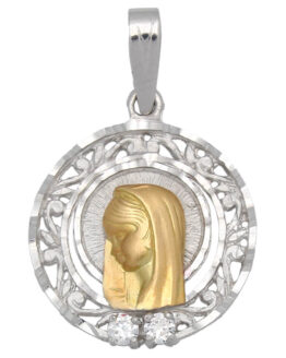 Medalla de oro bicolor Virgen Niña M343