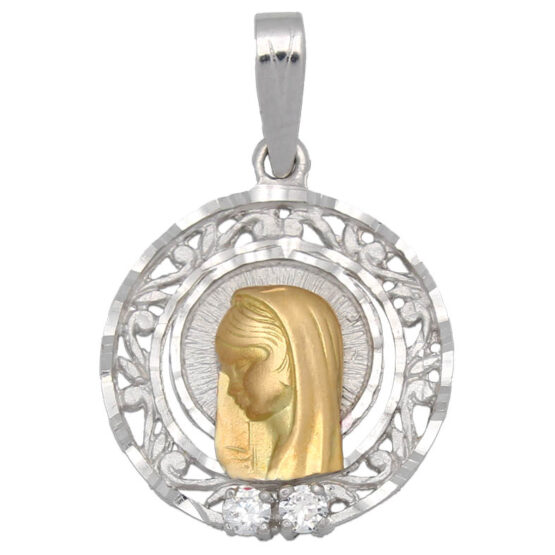 Medalla de oro bicolor Virgen Niña M343