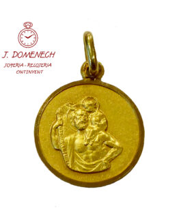 Medalla de oro amarillo de San Cristóbal 5498-1