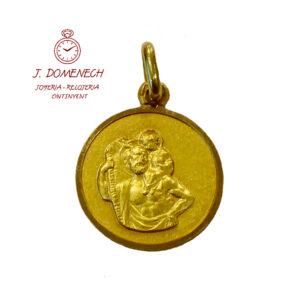 Medalla de oro amarillo de San Cristóbal 5501-1