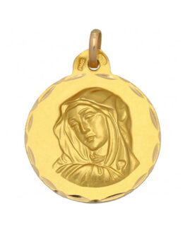 Medalla de oro amarillo de la Virgen Dolorosa 191-1