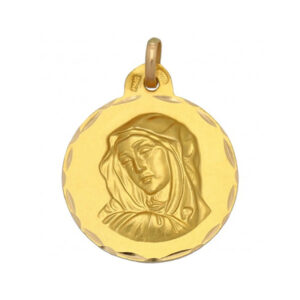 Medalla de oro amarillo de la Virgen Dolorosa 191-1