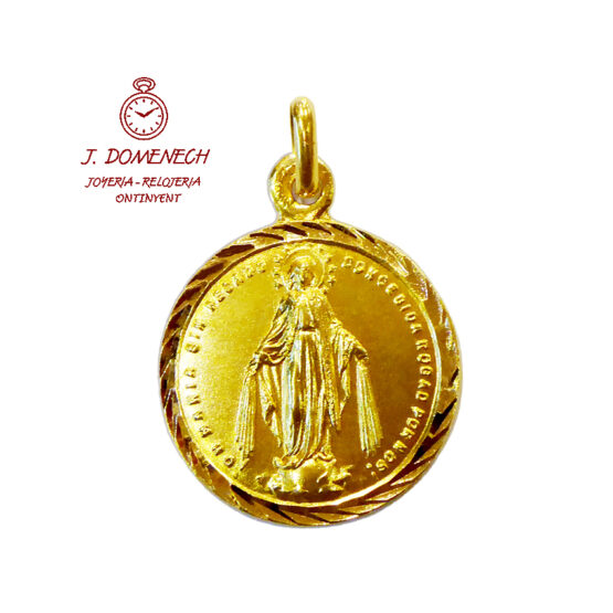 Medalla de oro amarillo de la Virgen Milagrosa 3783-1