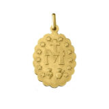 Medalla de oro amarillo de la Virgen Milagrosa 4011-1 - Imagen 2