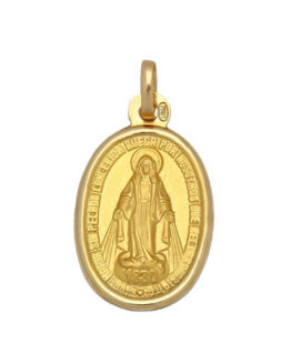 Medalla de oro amarillo de la Virgen Milagrosa 6564-1