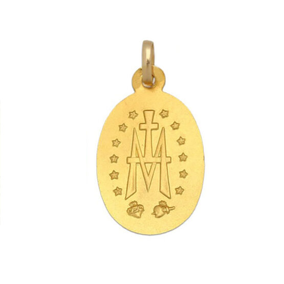Medalla de oro amarillo de la Virgen Milagrosa 6564-1 - Imagen 2