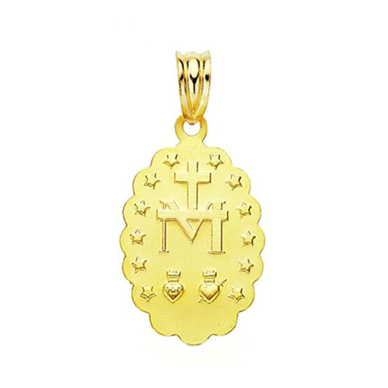 Medalla de oro amarillo de la Virgen Milagrosa 7275-1 - Imagen 2