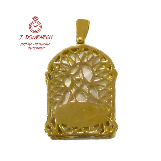 Medalla de oro de la Virgen del Carmen con nácar  5500-1 - Imagen 2