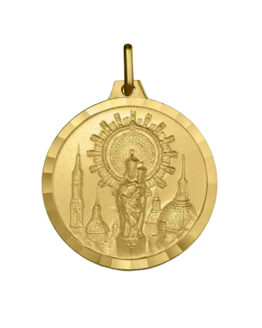 Medalla de oro amarillo de la Virgen del Pilar 185-1