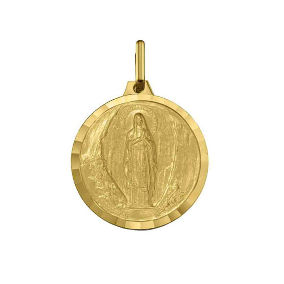 Medalla en oro de ley de la Virgen de Lourdes 1394-1