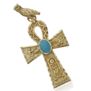 Cruz de oro amarillo egipcia o de la vida C-399