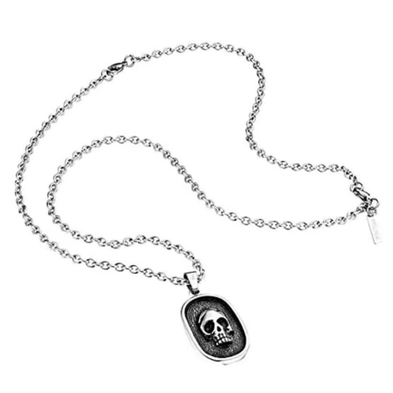 Colgante Police calavera de acero con cadena S14ARFP01P - Imagen 2