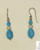 Pendientes en oro blanco con perla y turquesas
