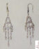 Pendientes en oro blanco largos estilo Art-Decó