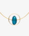 Collar Xar en plata chapada de Belén Bajo y vidrio azul