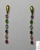 Pendientes de oro amarillo largos multicolor