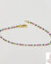 Pulsera de oro amarillo de tenis con circonitas arcoíris