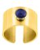 Anillo de acero dorado con piedra azul 437149