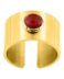Anillo de acero dorado con piedra roja 437150