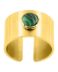 Anillo de acero dorado con piedra verde 437151