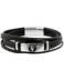 Pulsera de caballero estilo motero de acero con 5 tiras 433935