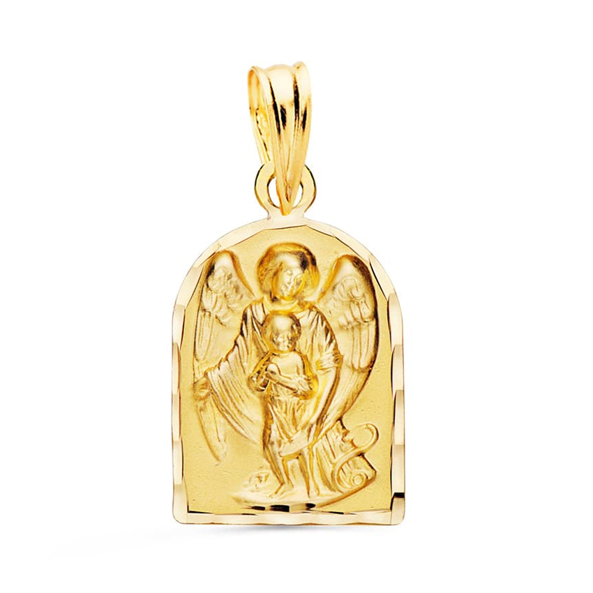 Medalla de oro amarillo Ángel de la guarda capilla