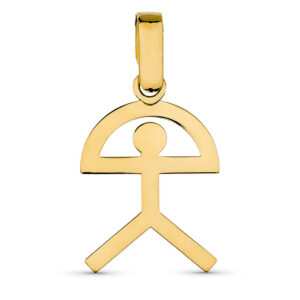 Colgante Indalo en oro amarillo mediano 18X12 mm