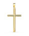 Cruz de oro tronco hueco liso mediano-grande
